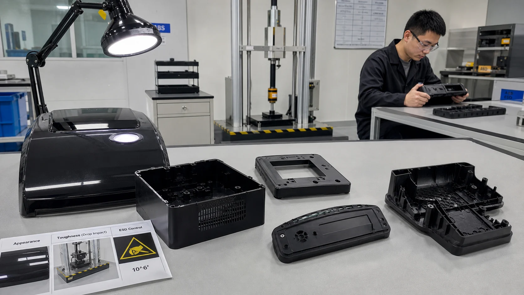 用于设备外壳的导电 ABS：外观、韧性和 ESD 控制